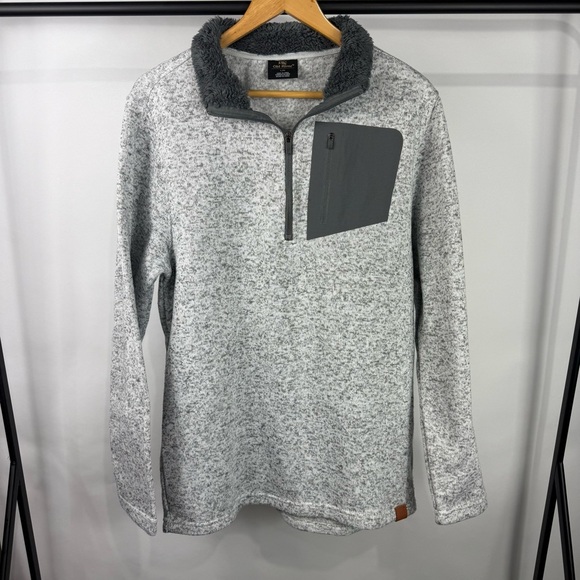 Old River Men's Quarter Zip Gray Fleece Sweater Size Large - Picture 2 of 8